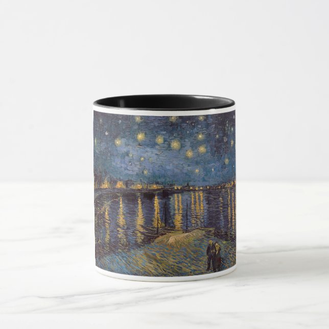 Starry Night Over Rhone River by Vincent Van Gogh Mug (Center)