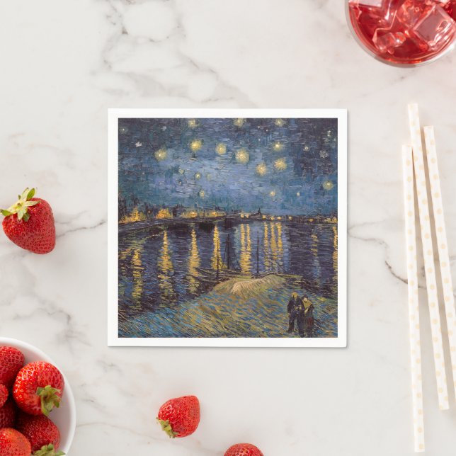 Starry Night Over Rhone River by Vincent Van Gogh Napkin (Insitu)