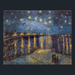 Starry Night Over Rhone River by Vincent Van Gogh Photo Print<br><div class="desc">Dreamlike story inspired by Vincent Van Gogh's Night Over the Rhône: The air hummed with the low thrum of the river, a lullaby that lulled the senses. Two figures, their faces obscured by the soft glow of the gas lamps, strolled along the riverbank. They moved with a gentle sway, as...</div>