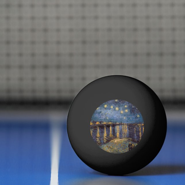 Starry Night Over Rhone River by Vincent Van Gogh Ping Pong Ball (Net)