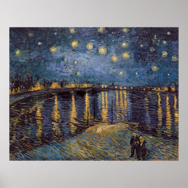 Starry Night Over Rhone River by Vincent Van Gogh Poster (Front)