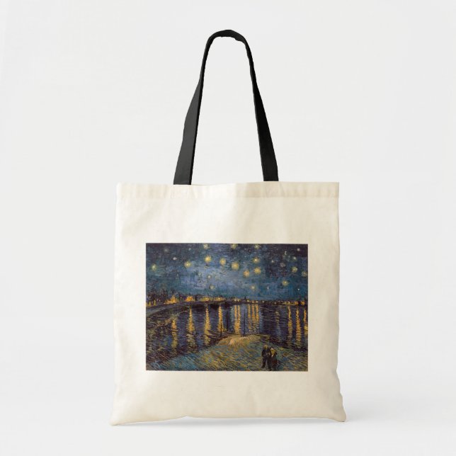 Starry Night Over Rhone River by Vincent Van Gogh Tote Bag (Front)
