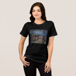 Starry Night Over Rhone River by Vincent Van Gogh Tri-Blend Shirt