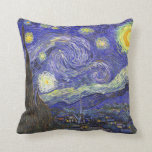 Starry Night Over Rhone van Gogh Throw Pillow<br><div class="desc">The Starry Night (Dutch: De sterrennacht) is a painting by Dutch post-impressionist artist Vincent van Gogh. The painting depicts the view outside his sanitorium room window at night, although it was painted from memory during the day. Since 1941 it has been in the permanent collection of the Museum of Modern...</div>