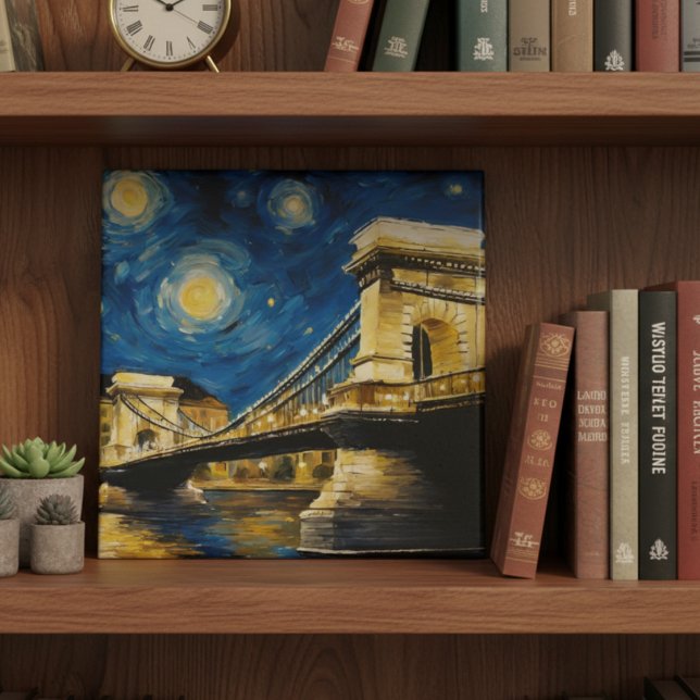 Starry Night Over the Danube Ceramic Tile (Creator Uploaded)