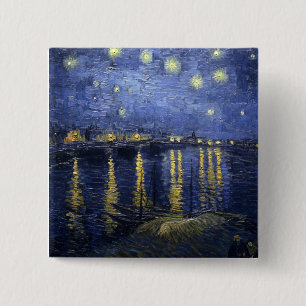 Starry Night Over the Rhone 15 Cm Square Badge