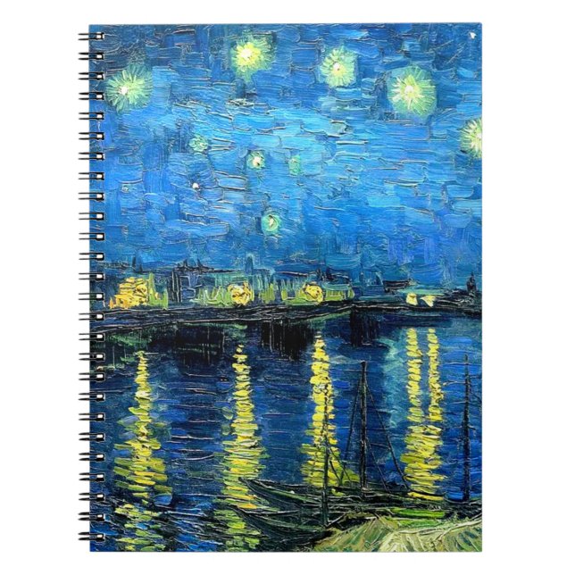 Starry Night Over the Rhone (1888) Van Gogh spiral Notebook (Front)