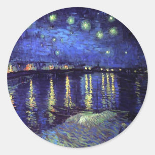 starry night over the rhone 1890 classic round sticker