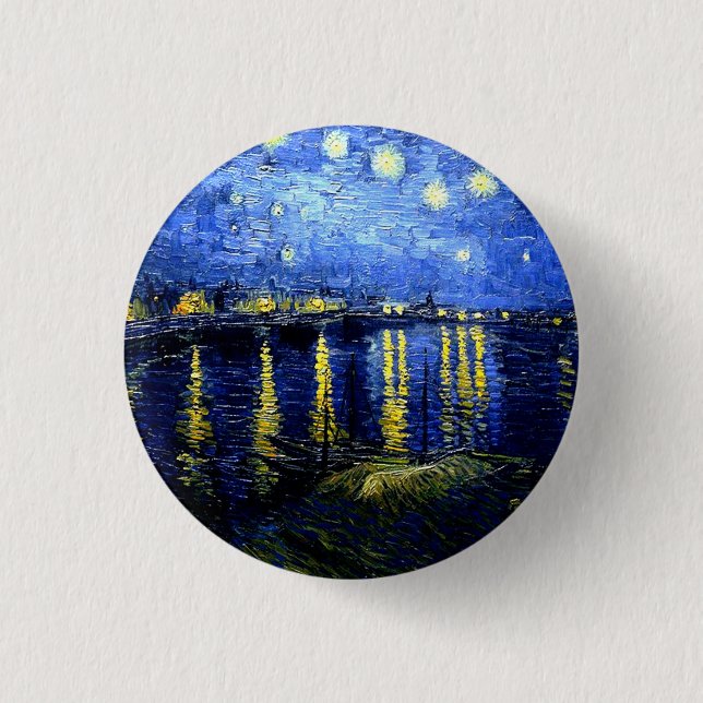 Starry Night over the Rhone, 3 Cm Round Badge (Front)