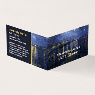 Starry Night Over The Rhone, Art Supplies Store Business Card