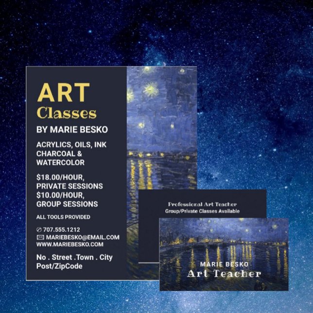 Starry Night Over The Rhone, Art Teacher Business Card (Creator Uploaded)