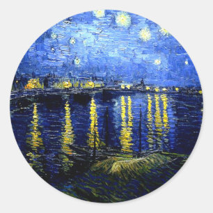 Starry Night over the Rhone by van Gogh Classic Round Sticker