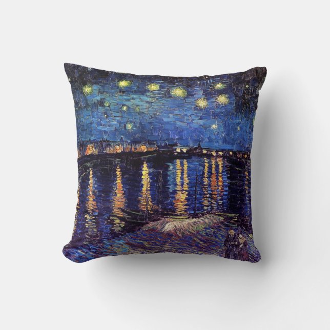 Starry night over the Rhone by Van Gogh Cushion (Front)