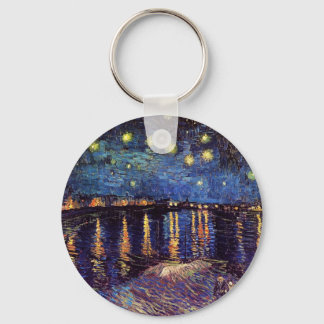 Starry night over the Rhone by Van Gogh Key Ring