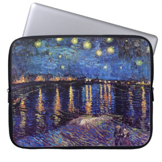Starry night over the Rhone by Van Gogh Laptop Sleeve