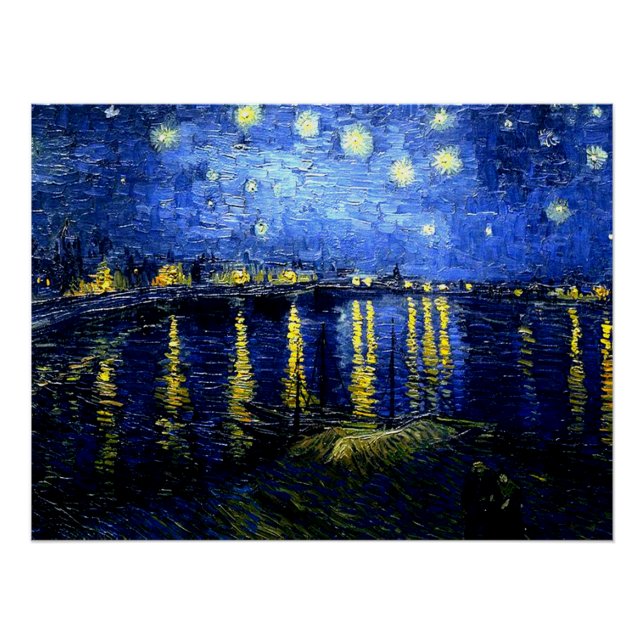 Starry Night over the Rhone by van Gogh Poster (Front)