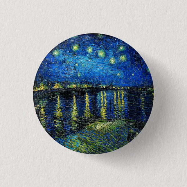Starry Night Over the Rhone by Vincent Van Gogh 3 Cm Round Badge (Front)