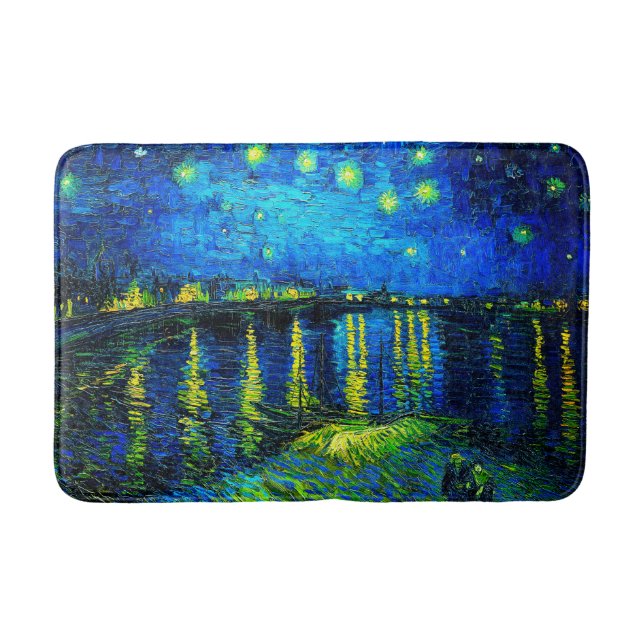 Starry Night Over the Rhone by Vincent Van Gogh Bath Mat (Front)