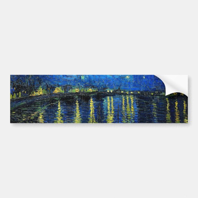Starry Night Over the Rhone by Vincent Van Gogh Bumper Sticker (Front)