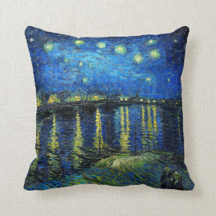Starry Night Over the Rhone by Vincent Van Gogh Cushion