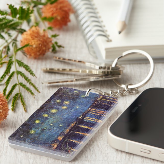 Starry Night Over the Rhone by Vincent van Gogh Key Ring (Front Right)