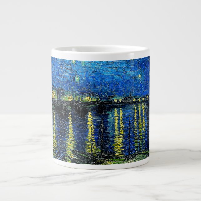 Starry Night Over the Rhone by Vincent Van Gogh Large Coffee Mug (Front)