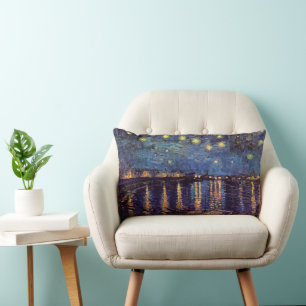 Starry Night Over the Rhone by Vincent van Gogh Lumbar Cushion