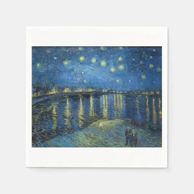 Starry Night Over the Rhone by Vincent van Gogh Napkin (Front)