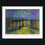 Starry Night Over the Rhone by Vincent Van Gogh Poster<br><div class="desc">Starry Night Over the Rhone by Vincent Van Gogh. Starry Night Over the Rhone (September 1888) is one of Vincent van Gogh's paintings of Arles at night; it was painted at a spot on the river bank that was only a minute or two's walk from the Yellow House on the...</div>