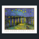 Starry Night Over the Rhone by Vincent Van Gogh Poster<br><div class="desc">Starry Night Over the Rhone by Vincent Van Gogh. Starry Night Over the Rhone (September 1888) is one of Vincent van Gogh's paintings of Arles at night; it was painted at a spot on the river bank that was only a minute or two's walk from the Yellow House on the...</div>