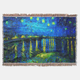 Starry Night Over the Rhone by Vincent Van Gogh Throw Blanket