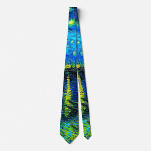 Starry Night Over the Rhone by Vincent Van Gogh Tie