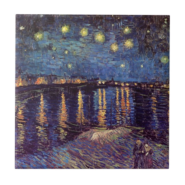 Starry Night Over the Rhone by Vincent van Gogh Tile (Front)