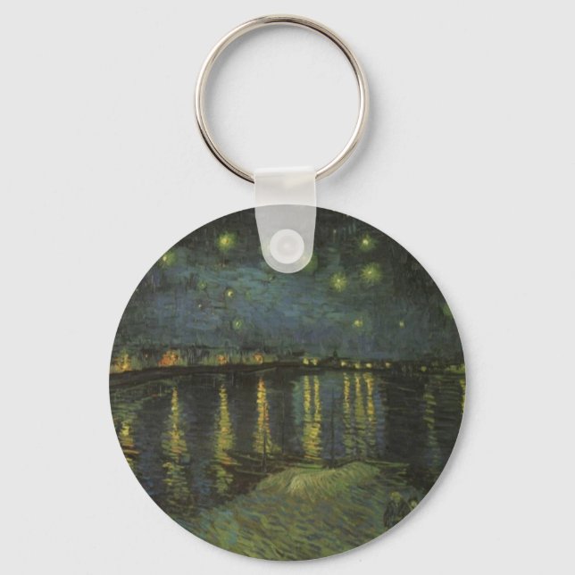 Starry Night Over the Rhone Key Ring (Front)