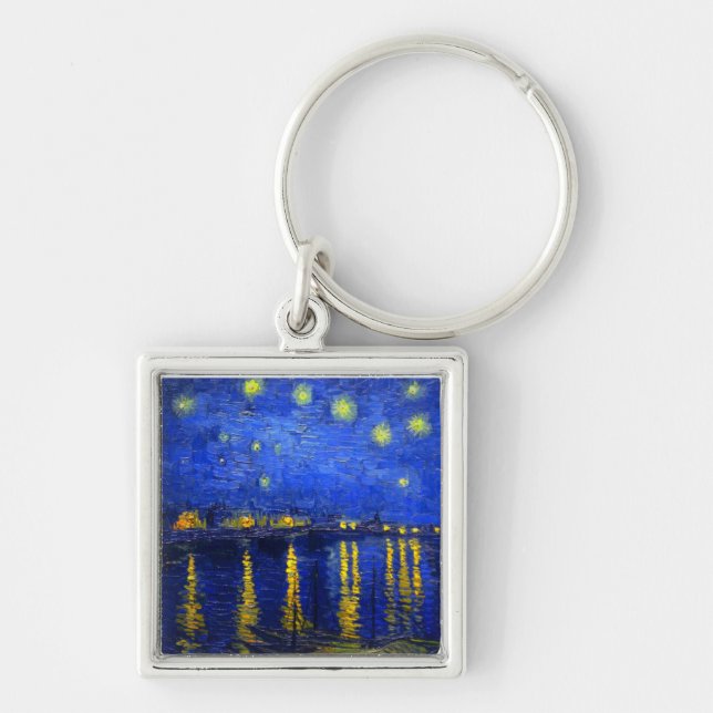 Starry Night Over the Rhone Key Ring (Front)