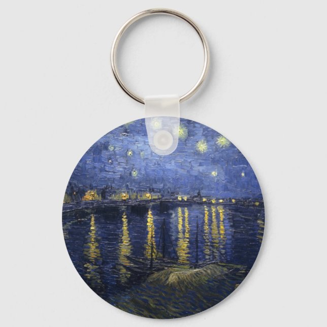 Starry Night Over the Rhone Key Ring (Front)
