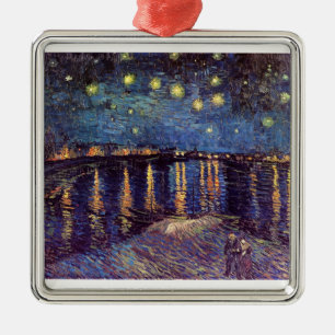 Starry Night Over The Rhone Metal Ornament