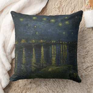 Starry Night Over the Rhône, oil painting Van Gogh Cushion