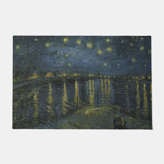Starry Night Over the Rhône, oil painting Van Gogh Doormat (Front)