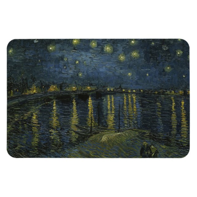 Starry Night Over the Rhône, oil painting Van Gogh Magnet (Horizontal)