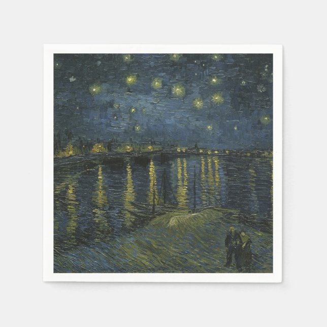 Starry Night Over the Rhône, oil painting Van Gogh Napkin (Front)