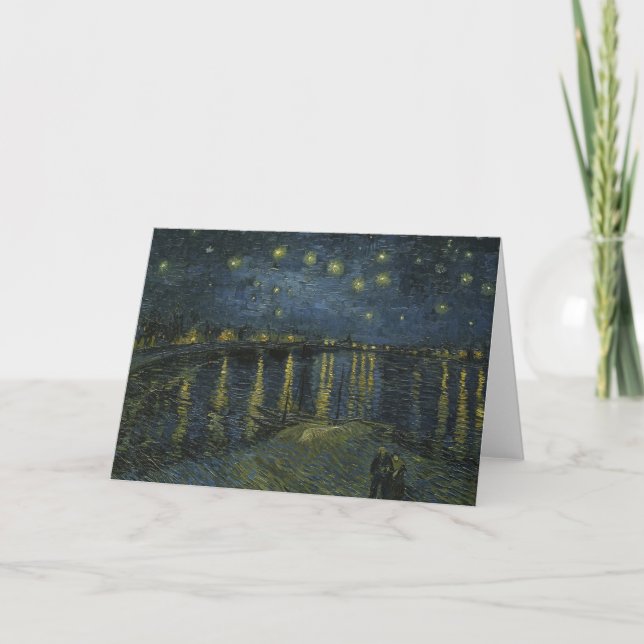 Starry Night Over the Rhône, oil painting Van Gogh Thank You Card (Front)