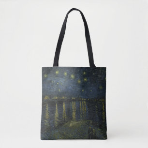 Starry Night Over the Rhône, oil painting Van Gogh Tote Bag