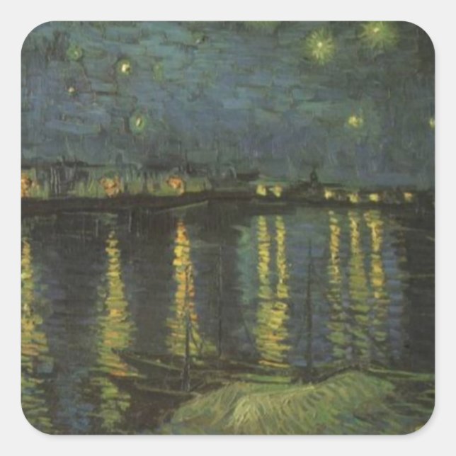 Starry Night Over the Rhone Square Sticker (Front)