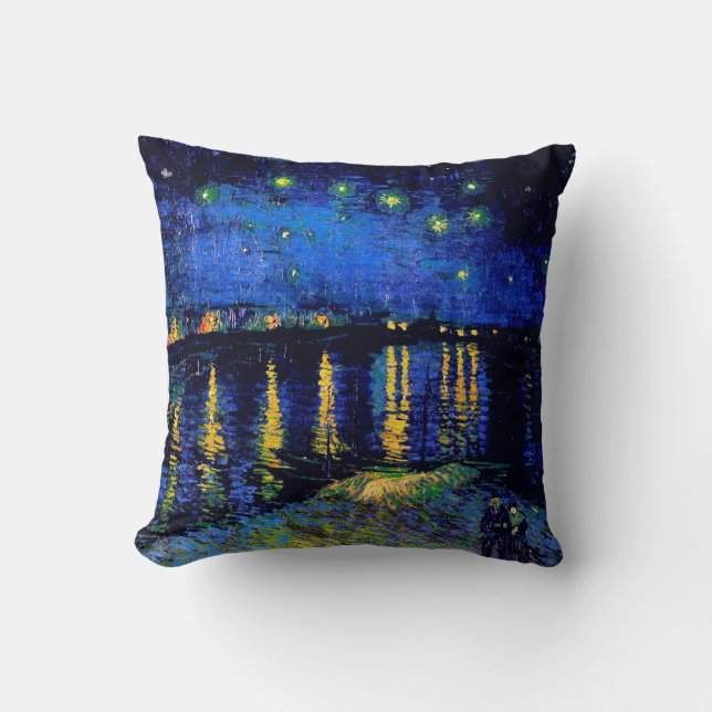 Starry Night Over the Rhone Van Gogh Fine Art Cushion (Front)