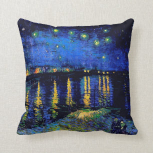 Starry Night Over the Rhone Van Gogh Fine Art Cushion