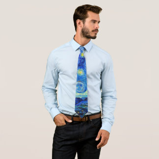 Starry Night over the Rhone Vincent van Gogh art Tie