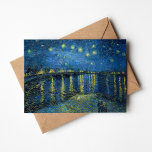 Starry Night Over the Rhône | Vincent Van Gogh Card<br><div class="desc">Starry Night Over the Rhône (1888) by Dutch artist Vincent Van Gogh. Original artwork is an oil on canvas depicting an energetic post-impressionist night sky in moody shades of blue and yellow. 

Use the design tools to add custom text or personalise the image.</div>