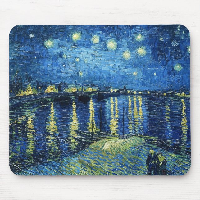 Starry Night over the Rhone Vincent van Gogh Mouse Pad (Front)