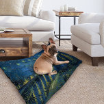 Starry Night Over the Rhône | Vincent van Gogh Pet Bed<br><div class="desc">Starry Night Over the Rhône (1888) by Vincent van Gogh is a mesmerising Post-Impressionist painting that captures a serene nighttime view of the Rhône River in Arles, France. The artwork features a deep blue sky adorned with shimmering golden stars and their reflections on the water. In the foreground, two figures...</div>